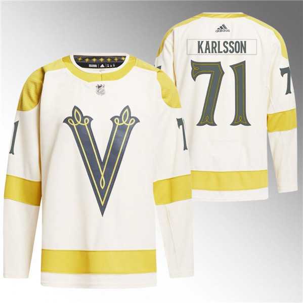 Mens Vegas Golden Knights #71 William Karlsson Cream 2024 Winter Classic Primegreen Stitched Jersey Dzhi